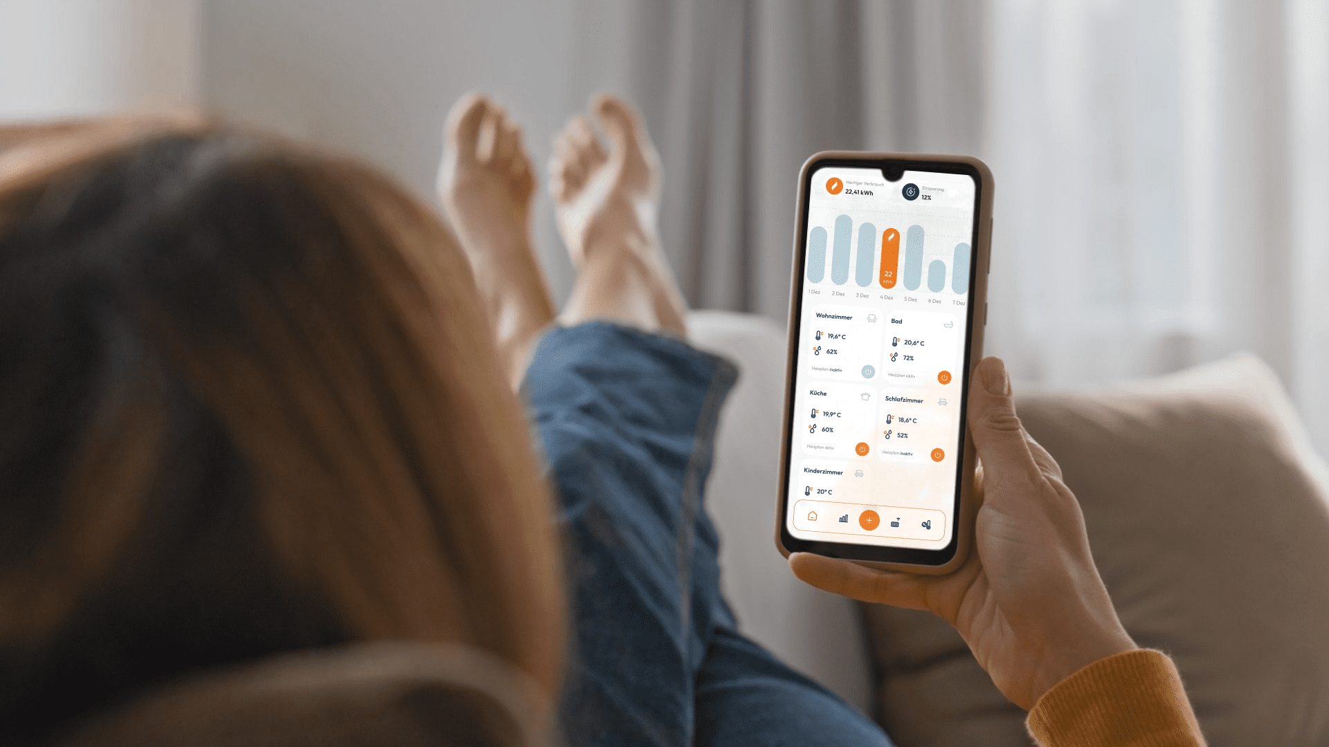 Die intelligente Heizungssteuerung von SECAI senkt Kosten, reduziert den Energiever-brauch und ermöglicht individuelle Komforteinstellungen für Mietende – alles gesteuert über die SECAI-App.